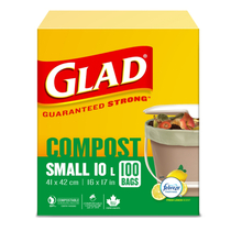 Toolway 87030265 - Glad Household Compost Bags Small 10L 16x17in 100ct