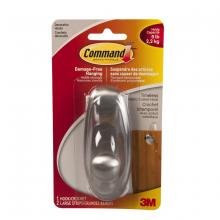 Toolway 87034533 - Command™ Decorative Hook Brushed Nickel Timeless Large Hook Large Strips