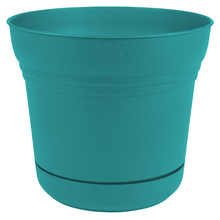 Toolway 88000079 - Saturn Plastic Planter with Saucer Round 9.8x8.5in Bermuda Teal