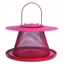 Toolway 88000322 - Red Cardinal Feeder Red Zinc-plated Circular with Tray Holds 2.5Lb of Seeds