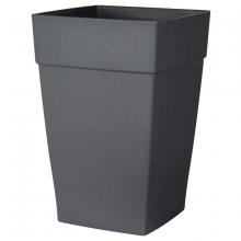 Toolway 88035204 - Harmony Self-Watering Planter Plastic Tall Square 12ix12ix18in Slate