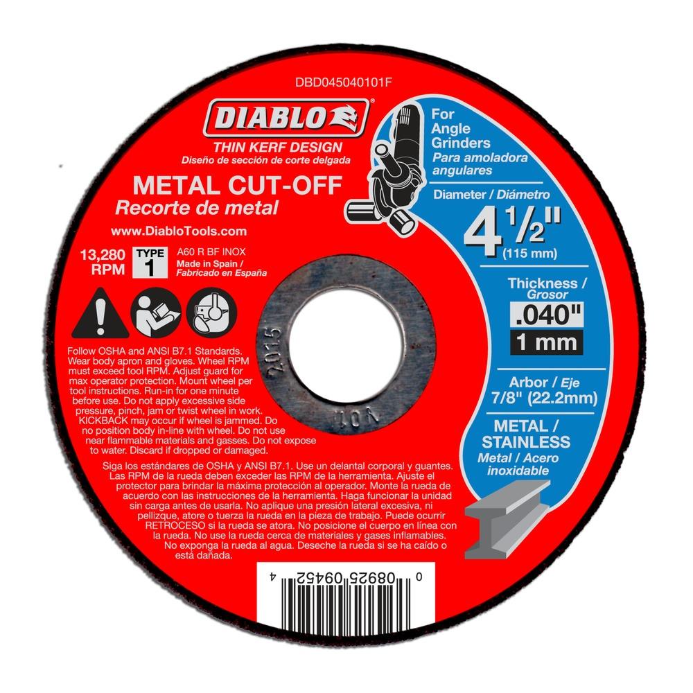 4-1/2 in. Metal Cut Off Disc - Thin Kerf<span class=' ItemWarning' style='display:block;'>Item is usually in stock, but we&#39;ll be in touch if there&#39;s a problem<br /></span>