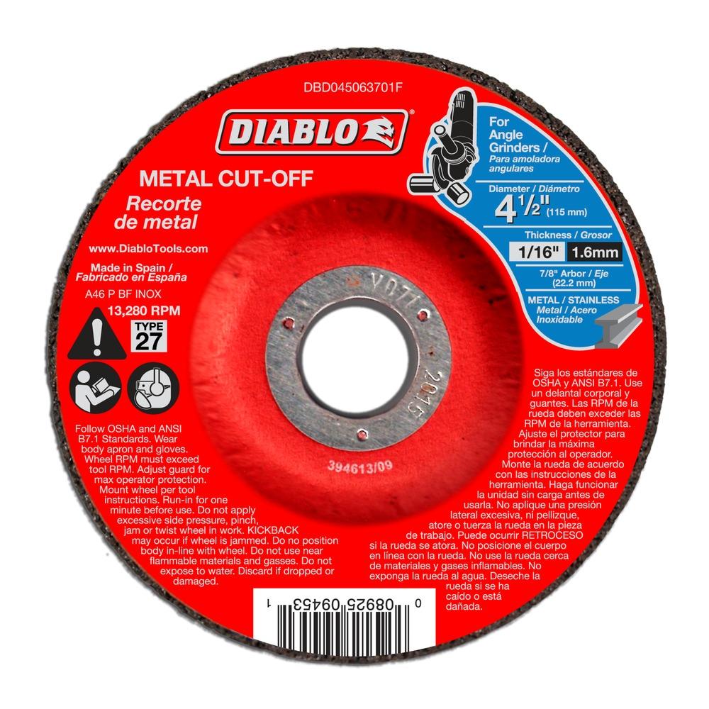 4-1/2 in. Metal Cut Off Disc - Type 27<span class=' ItemWarning' style='display:block;'>Item is usually in stock, but we&#39;ll be in touch if there&#39;s a problem<br /></span>