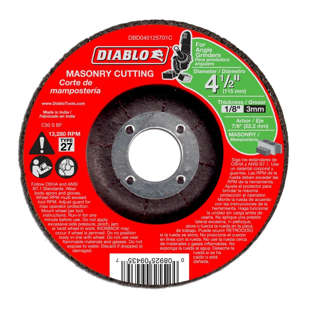 4-1/2 in. Masonry Cut Off Disc - Type 27<span class=' ItemWarning' style='display:block;'>Item is usually in stock, but we&#39;ll be in touch if there&#39;s a problem<br /></span>