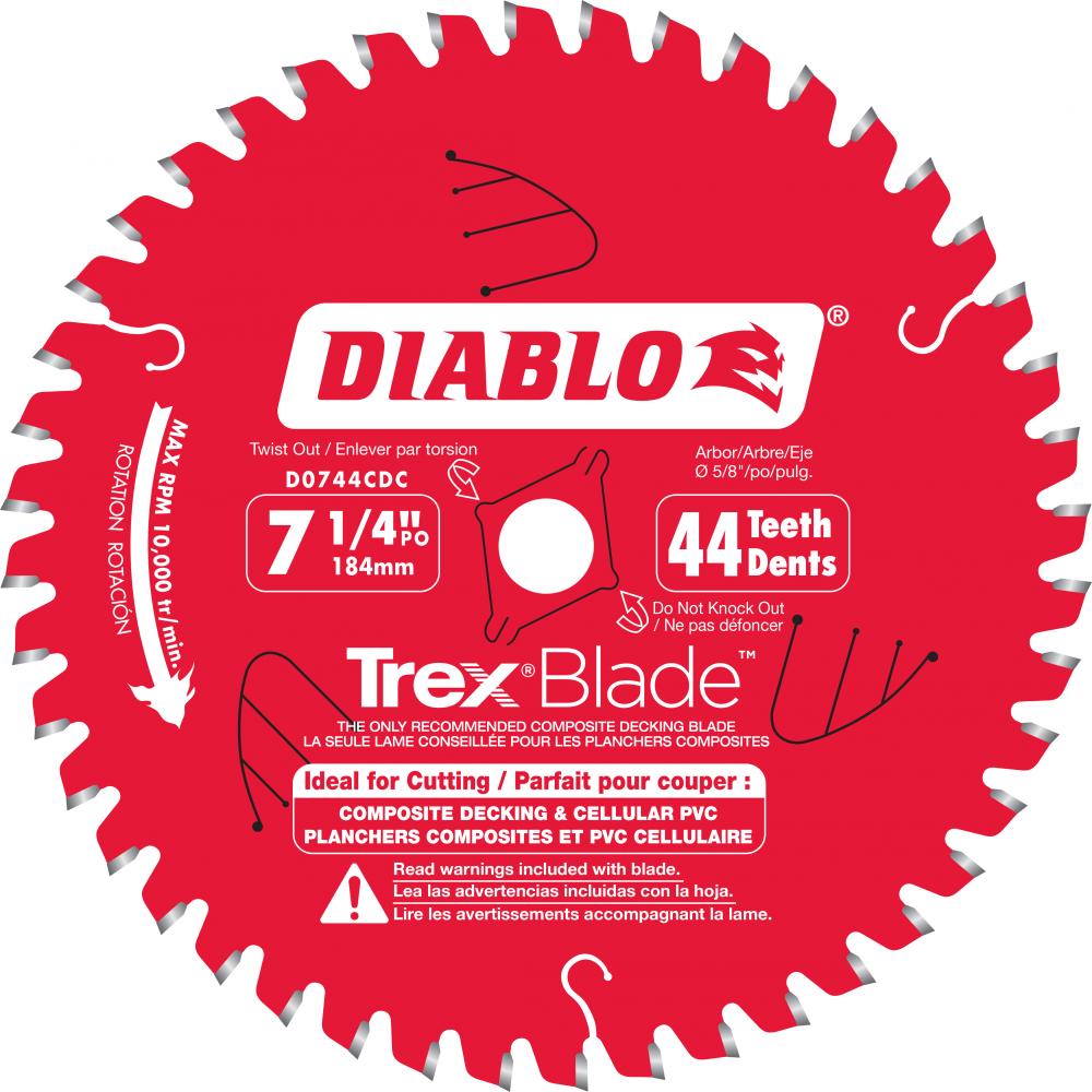 7-1/4 in. x 44 Tooth Composite Material/Plastics TrexBlade<span class=' ItemWarning' style='display:block;'>Item is usually in stock, but we&#39;ll be in touch if there&#39;s a problem<br /></span>