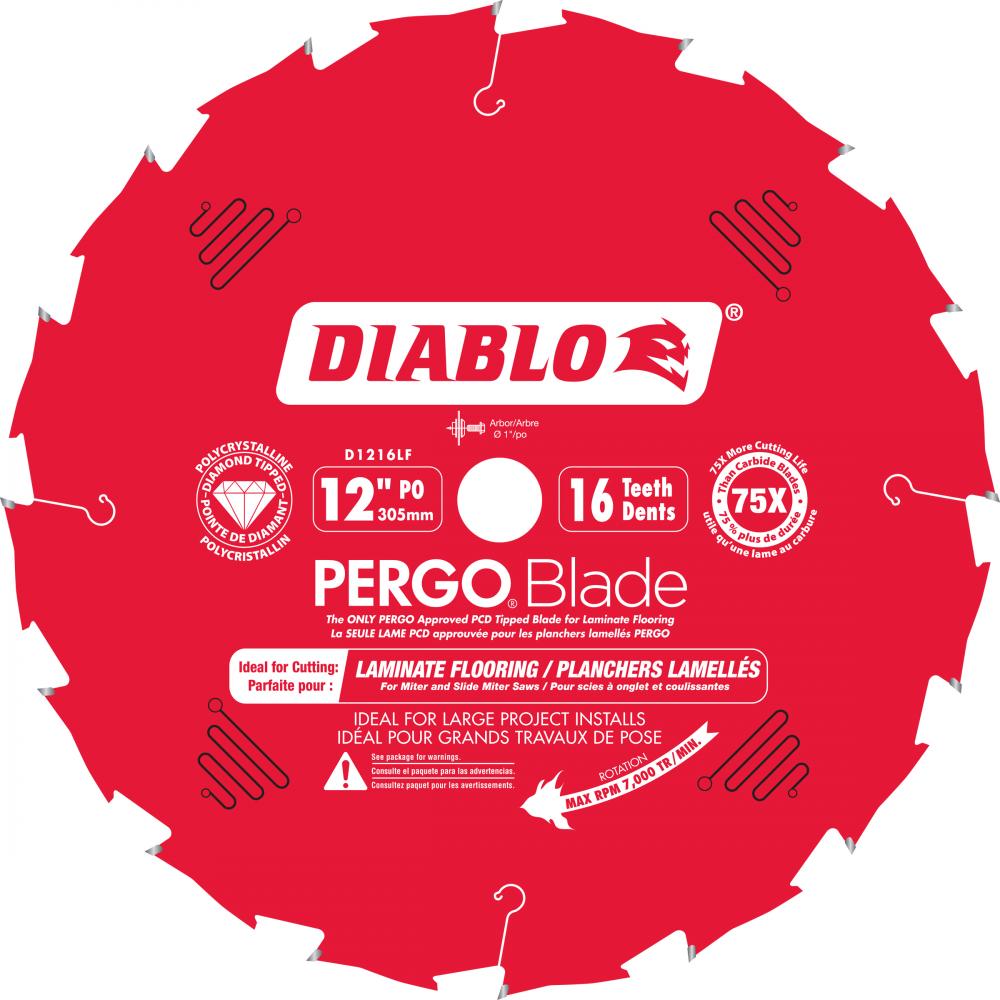 12 in. x 16 Tooth (PCD) Laminate Flooring PERGOBlade<span class=' ItemWarning' style='display:block;'>Item is usually in stock, but we&#39;ll be in touch if there&#39;s a problem<br /></span>