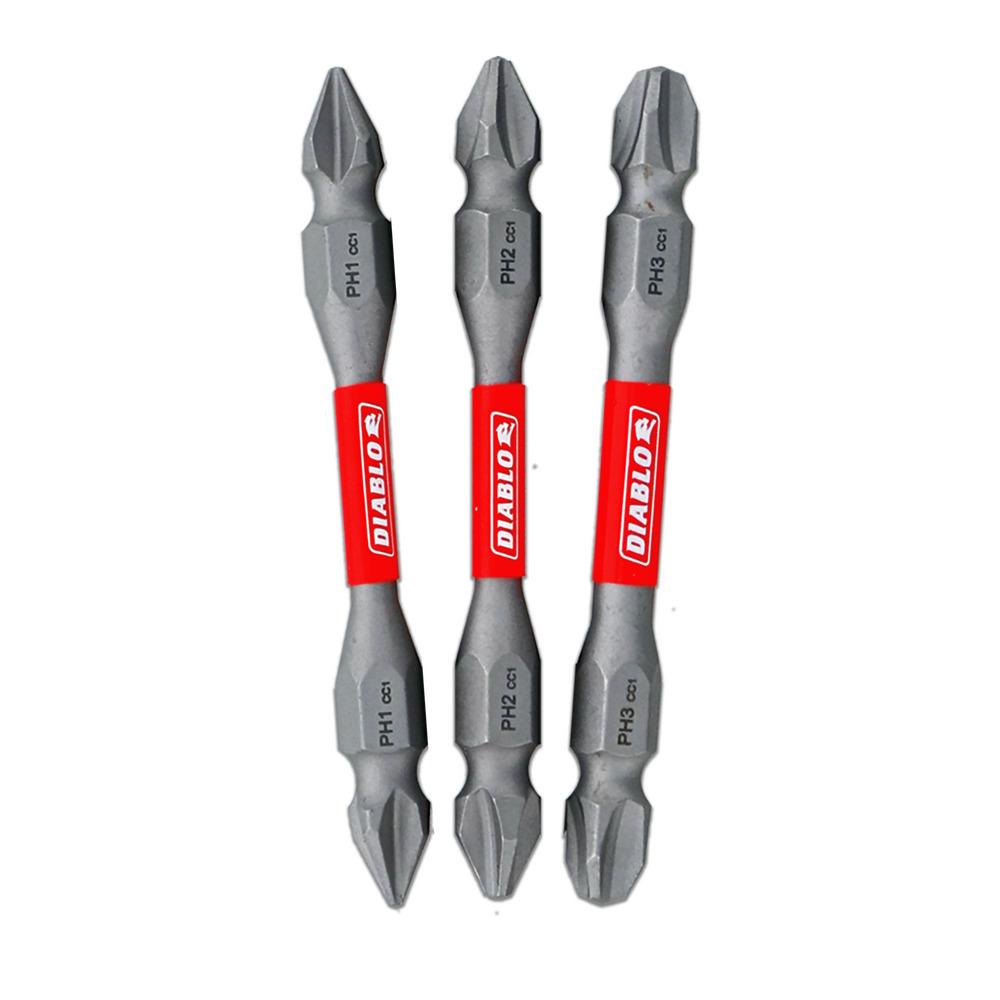 2.375 Double-Ended Phillips Drive Bit Set (3-Piece)<span class=' ItemWarning' style='display:block;'>Item is usually in stock, but we&#39;ll be in touch if there&#39;s a problem<br /></span>