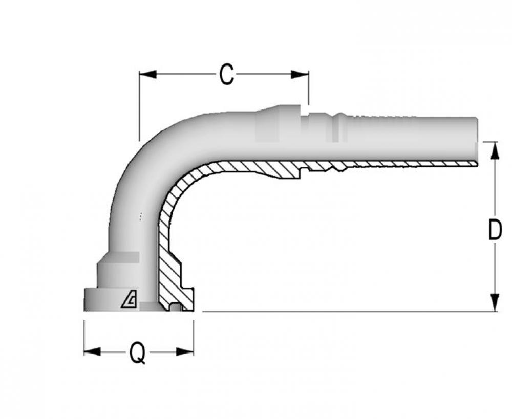 Interlock Inserts â€“ International End Configurations - 90Â° O-Ring Flange SAE J518 Code<span class=' ItemWarning' style='display:block;'>Item is usually in stock, but we&#39;ll be in touch if there&#39;s a problem<br /></span>