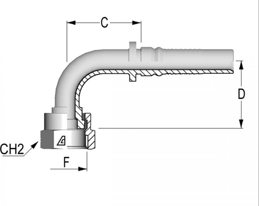 Interlock Inserts - US End Configurations - 90Â° ORFS Female Solid One-Piece Interlock<span class=' ItemWarning' style='display:block;'>Item is usually in stock, but we&#39;ll be in touch if there&#39;s a problem<br /></span>