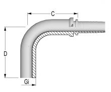 Kuri Tec A-1018-MSP9 - Inserts for Two-Piece Fittings - International End Configurations - 90Â° Metric Solid Be