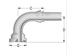 Kuri Tec A-1010-KF90 - Inserts for Two-Piece Fittings - International End Configurations - Komatsu 90Â° Solid O