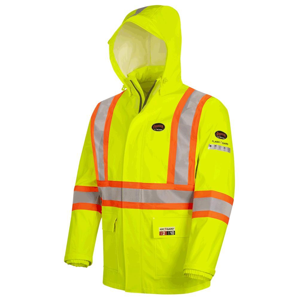 FR/Arc Rated Waterproof  Rain Jackets - Polyurethane/Cotton<span class=' ItemWarning' style='display:block;'>Item is usually in stock, but we&#39;ll be in touch if there&#39;s a problem<br /></span>