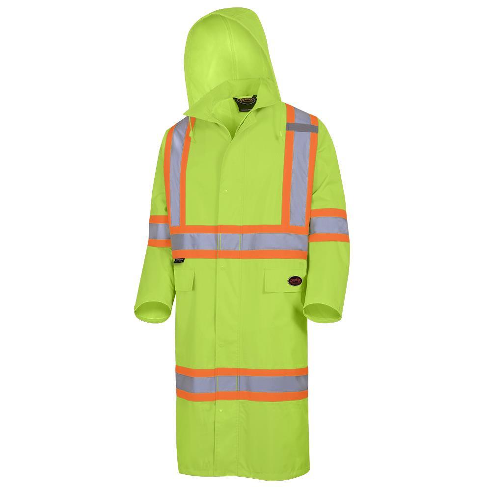 &#34;The Rock&#34; Hi-Vis Safety Rainwear Long Coats<span class=' ItemWarning' style='display:block;'>Item is usually in stock, but we&#39;ll be in touch if there&#39;s a problem<br /></span>