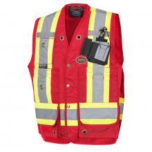 Pioneer V1010510-5XL - CSA Surveyor's/Supervisor's Vest - 600D PU-Coated Oxford Polyester - Red - 5XL