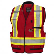 Pioneer V1012010-XL - Hi-Vis Surveyor Vest - Anti-Microbial - Mesh Back - Red - XL