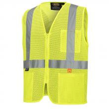 Pioneer V2510960-M - Self-Extinguishing Hi-Vis Mesh Safety Vests