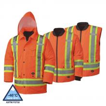 Pioneer V1120150-2XL - Hi-Vis Waterproof 7-in-1 Safety Parkas