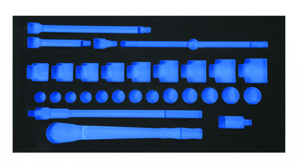 3/3 Foam Drawer Inset Only for 29 pc 3/4 Drive 12-Point SAE Socket and Drive Tool Set<span class=' ItemWarning' style='display:block;'>Item is usually in stock, but we&#39;ll be in touch if there&#39;s a problem<br /></span>