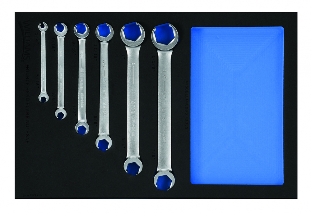 6 pc SAE Double Flare Nut Wrench Set in 1/3 Foam Drawer Inset<span class=' ItemWarning' style='display:block;'>Item is usually in stock, but we&#39;ll be in touch if there&#39;s a problem<br /></span>