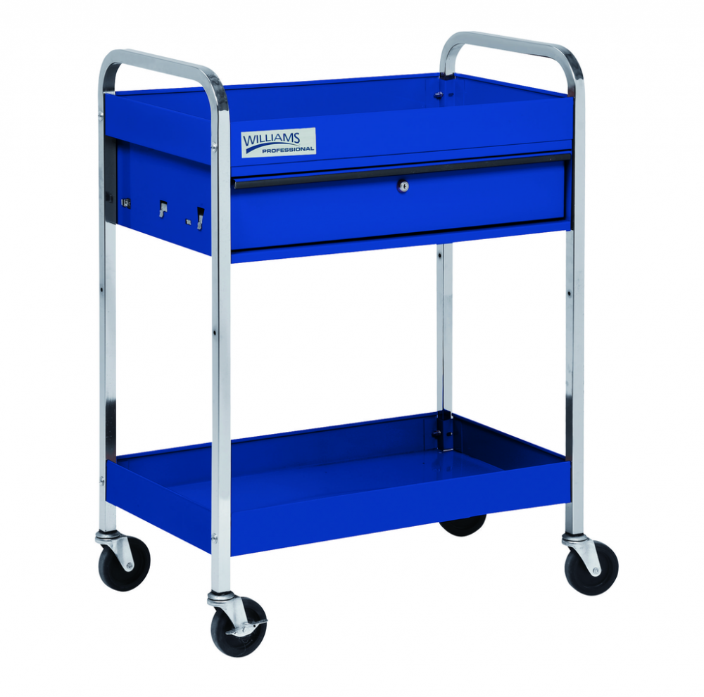 2 Shelves with Locking Drawer Service Cart Blue<span class=' ItemWarning' style='display:block;'>Item is usually in stock, but we&#39;ll be in touch if there&#39;s a problem<br /></span>