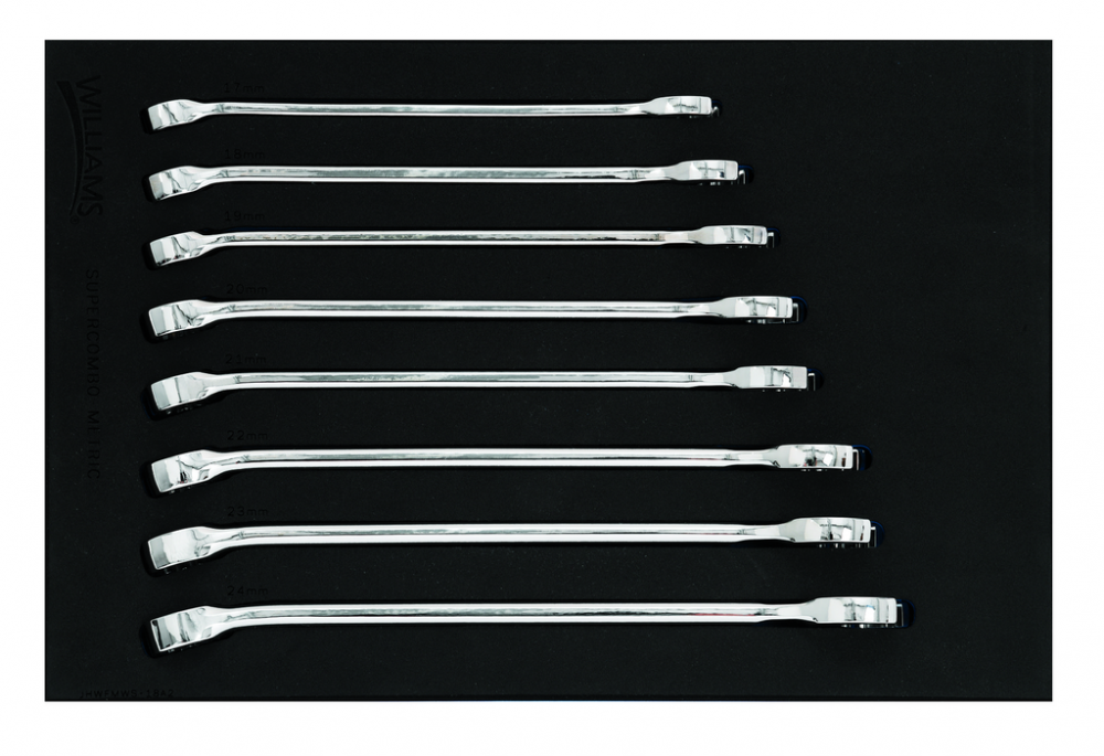 8 pc Metric 12-Point SUPERCOMBO® Combination Wrench Set in 1/3 Foam Drawer Inset (17-24 mm)<span class=' ItemWarning' style='display:block;'>Item is usually in stock, but we&#39;ll be in touch if there&#39;s a problem<br /></span>