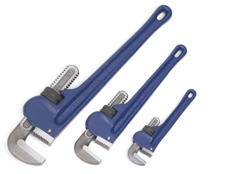 3 pc Heavy Duty Cast Iron Pipe Wrench Set<span class=' ItemWarning' style='display:block;'>Item is usually in stock, but we&#39;ll be in touch if there&#39;s a problem<br /></span>