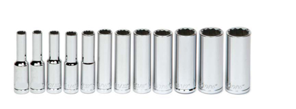 12 pc 1/4&#34; Drive 12-Point Metric Deep Socket Set<span class=' ItemWarning' style='display:block;'>Item is usually in stock, but we&#39;ll be in touch if there&#39;s a problem<br /></span>