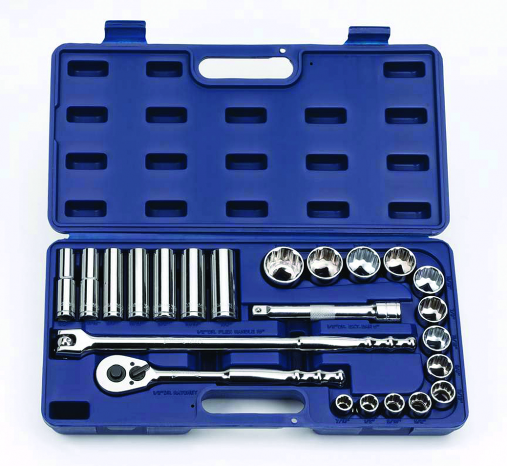 23 pc 1/2&#34; Drive -Point SAE Shallow and Deep Socket and Drive Tool Set Compact Case<span class=' ItemWarning' style='display:block;'>Item is usually in stock, but we&#39;ll be in touch if there&#39;s a problem<br /></span>