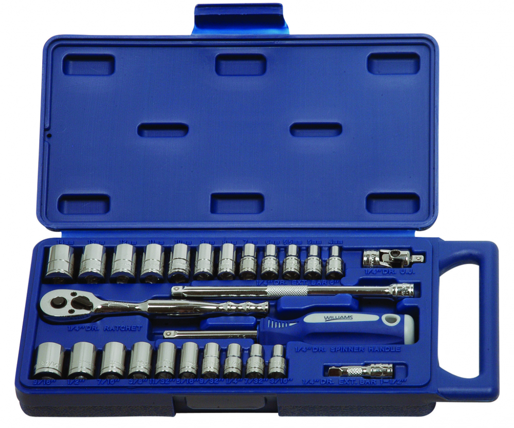 27 pc 1/4&#34; Drive Socket and Drive Tool Set<span class=' ItemWarning' style='display:block;'>Item is usually in stock, but we&#39;ll be in touch if there&#39;s a problem<br /></span>