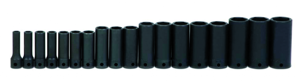 18 pc 3/8&#34; Drive 6-Point Metric Deep Socket Set on Rail and Clips<span class=' ItemWarning' style='display:block;'>Item is usually in stock, but we&#39;ll be in touch if there&#39;s a problem<br /></span>