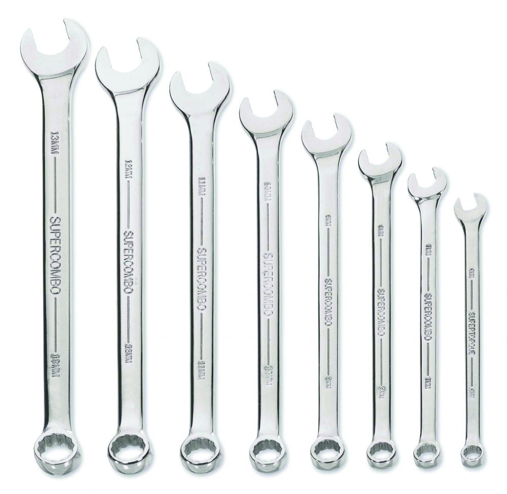 8 pc Metric SUPERCOMBO® Combination Wrench Set<span class=' ItemWarning' style='display:block;'>Item is usually in stock, but we&#39;ll be in touch if there&#39;s a problem<br /></span>