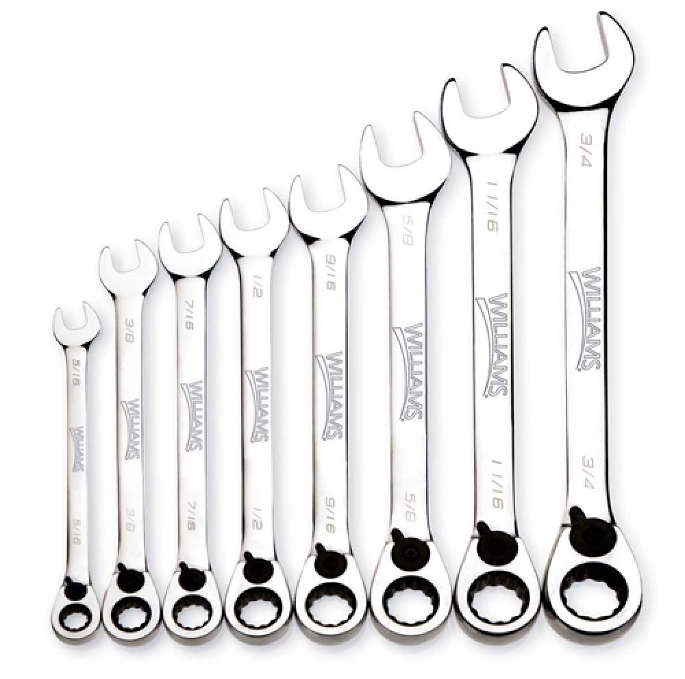 8 pc SAE Reversible Ratcheting Combination Wrench Set<span class=' ItemWarning' style='display:block;'>Item is usually in stock, but we&#39;ll be in touch if there&#39;s a problem<br /></span>