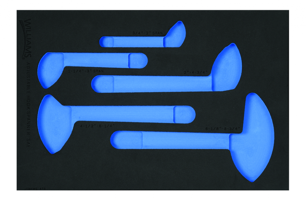 1/3 Foam Drawer Inset Only for 5 pc Adjustable Hook Spanner Wrench Set<span class=' ItemWarning' style='display:block;'>Item is usually in stock, but we&#39;ll be in touch if there&#39;s a problem<br /></span>