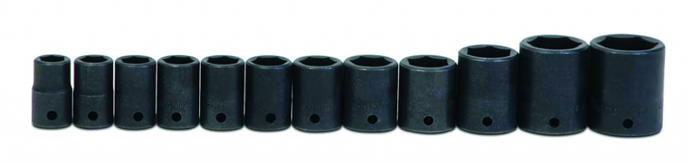 12 pc 1/2&#34; Drive 6-Point Metric Shallow Impact Socket on Rail and Clips<span class=' ItemWarning' style='display:block;'>Item is usually in stock, but we&#39;ll be in touch if there&#39;s a problem<br /></span>