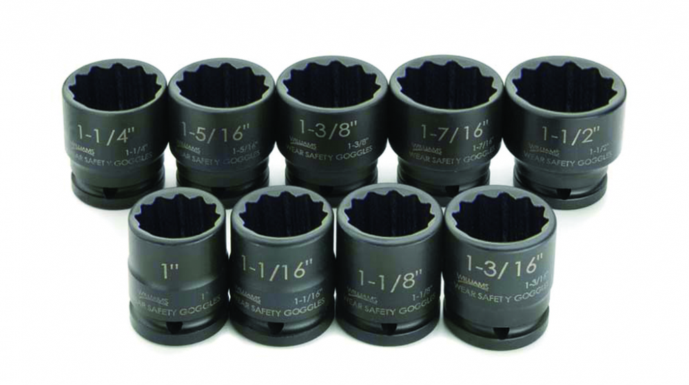 9 pc 3/4&#34; Drive 12-Point SAE Shallow Socket Set on Rail and Clips<span class=' ItemWarning' style='display:block;'>Item is usually in stock, but we&#39;ll be in touch if there&#39;s a problem<br /></span>