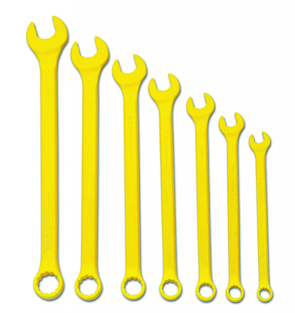 7 pc SAE SUPERCOMBO® Combination High Visibilty Yellow Wrench Set<span class=' ItemWarning' style='display:block;'>Item is usually in stock, but we&#39;ll be in touch if there&#39;s a problem<br /></span>