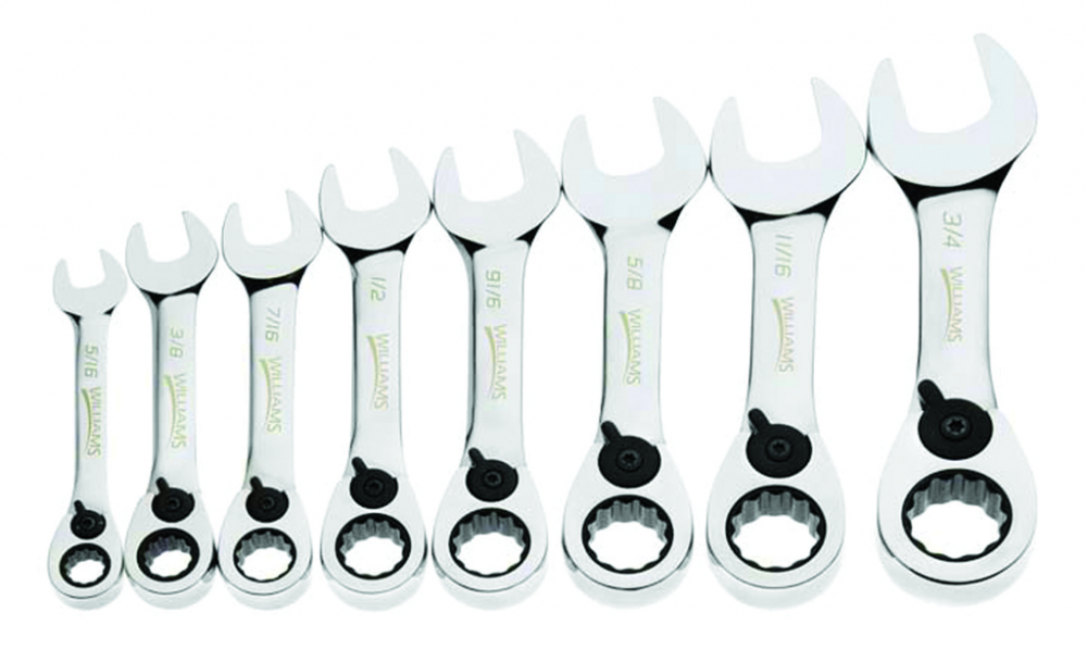 8 pc SAE Stubby Reversible Ratcheting Combination Wrench Set<span class=' ItemWarning' style='display:block;'>Item is usually in stock, but we&#39;ll be in touch if there&#39;s a problem<br /></span>