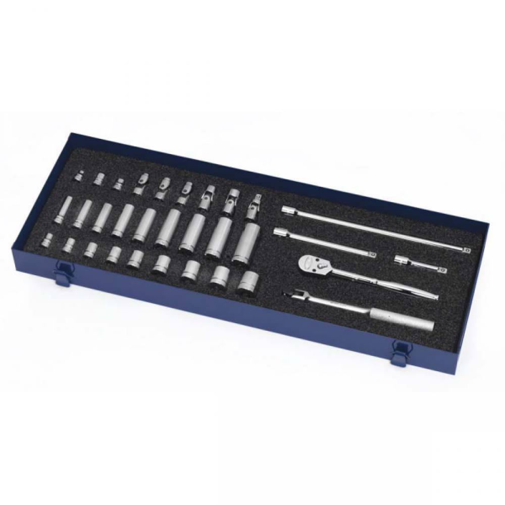 32 pc 3/8&#34; Drive 8 & 12-Point SAE Shallow and Deep Socket and Drive Tool Set<span class=' ItemWarning' style='display:block;'>Item is usually in stock, but we&#39;ll be in touch if there&#39;s a problem<br /></span>