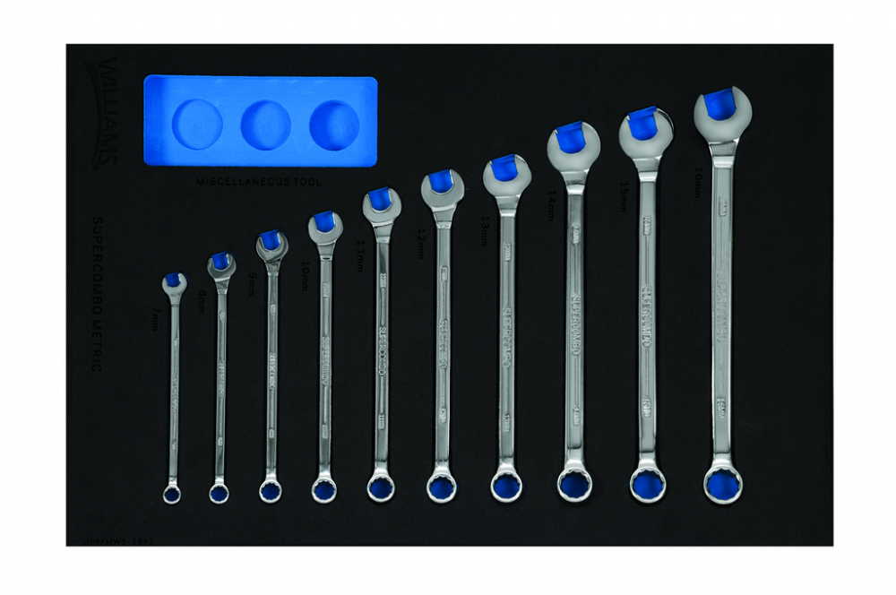 10 pc Metric 12-Point SUPERCOMBO® Combination Wrench Set in 1/3 Foam Drawer Inset (7-16 mm)<span class=' ItemWarning' style='display:block;'>Item is usually in stock, but we&#39;ll be in touch if there&#39;s a problem<br /></span>