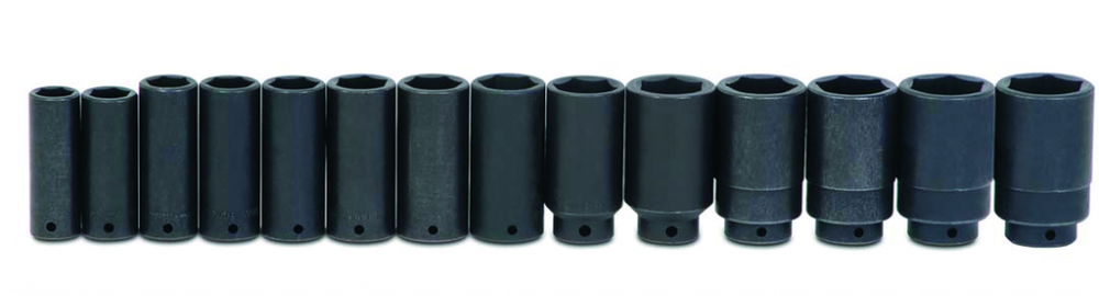 13 pc 1/2&#34; Drive -Point SAE Deep Impact Socket Set on Rail and Clips<span class=' ItemWarning' style='display:block;'>Item is usually in stock, but we&#39;ll be in touch if there&#39;s a problem<br /></span>