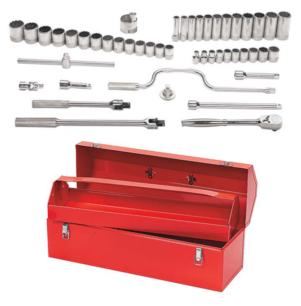 47 pc 1/2&#34; Drive 12-Point Metric Shallow and Deep Socket and Drive Tool Set<span class=' ItemWarning' style='display:block;'>Item is usually in stock, but we&#39;ll be in touch if there&#39;s a problem<br /></span>