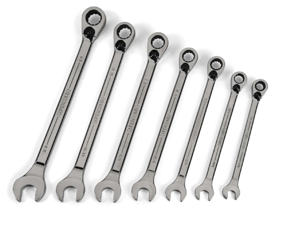 7 pc 12-Point SAE Reversible Ratcheting Combination Wrench<span class=' ItemWarning' style='display:block;'>Item is usually in stock, but we&#39;ll be in touch if there&#39;s a problem<br /></span>