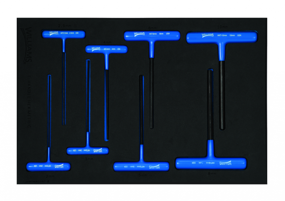 8 pc Metric Arm T-Key Set in 1/3 Foam Drawer Inset (2 mm to 10 mm)<span class=' ItemWarning' style='display:block;'>Item is usually in stock, but we&#39;ll be in touch if there&#39;s a problem<br /></span>