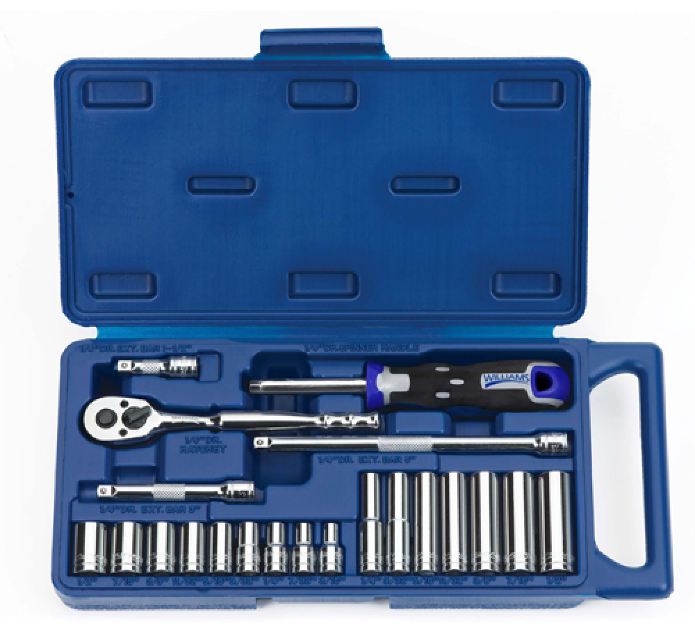 27 pc 6 Drive 6-Point SAE Socket and Drive Tool Set packed in Compact Case Set<span class=' ItemWarning' style='display:block;'>Item is usually in stock, but we&#39;ll be in touch if there&#39;s a problem<br /></span>