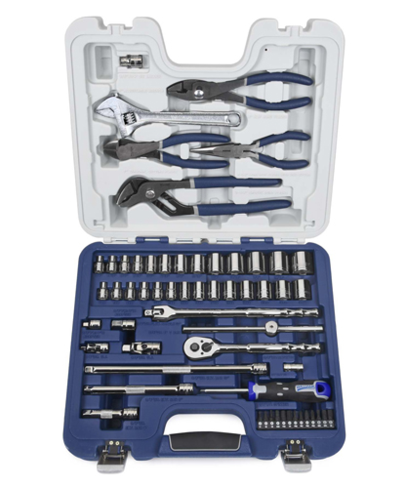 58 pc 6 Drive 6-Point SAE and Metric Socket, Screwdriver and Pliers Set<span class=' ItemWarning' style='display:block;'>Item is usually in stock, but we&#39;ll be in touch if there&#39;s a problem<br /></span>