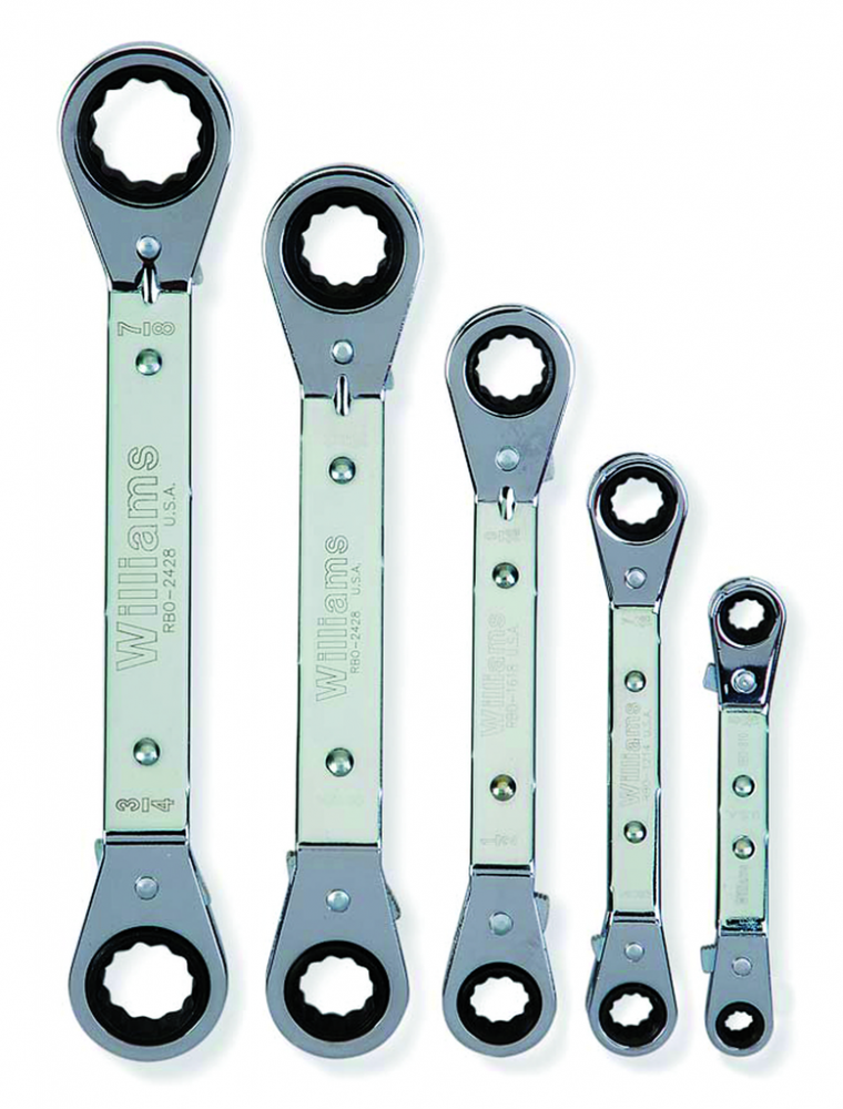 5 pc SAE Double Head 25Â° Reversible Offset Ratcheting Box Wrench Set<span class=' ItemWarning' style='display:block;'>Item is usually in stock, but we&#39;ll be in touch if there&#39;s a problem<br /></span>