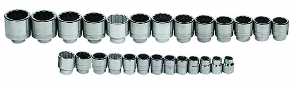 26 pc 3/4&#34; Drive 6-Point SAE Shallow Socket Set on Rail and Clips<span class=' ItemWarning' style='display:block;'>Item is usually in stock, but we&#39;ll be in touch if there&#39;s a problem<br /></span>