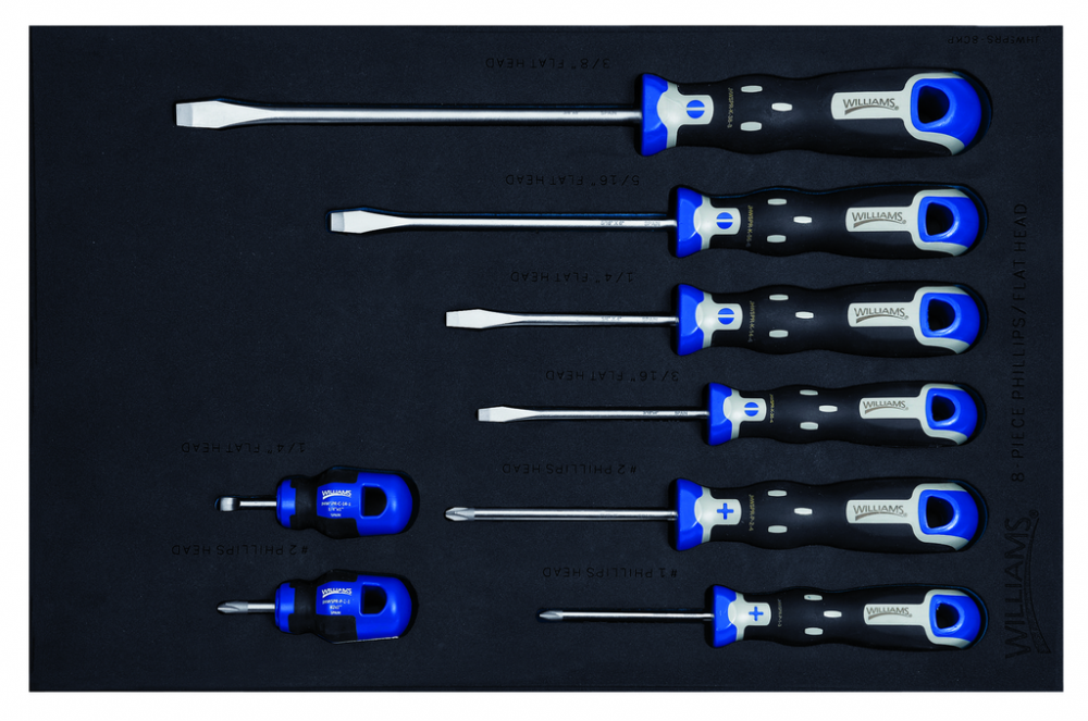 8 pc SuperTorqueâ„¢ Screwdriver Set in 1/3 Foam Drawer Insert<span class=' ItemWarning' style='display:block;'>Item is usually in stock, but we&#39;ll be in touch if there&#39;s a problem<br /></span>