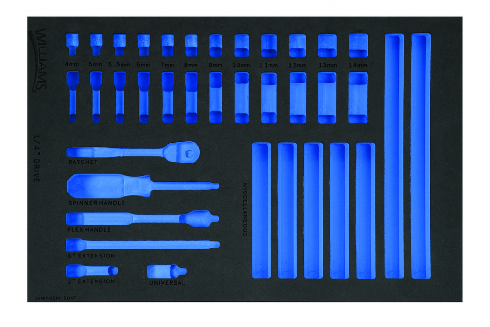 1/3 Foam Drawer Inset Only for 30 pc 1/4 Drive 6-Point Metric Shallow & Deep Sockets & Drive Tool Se<span class=' ItemWarning' style='display:block;'>Item is usually in stock, but we&#39;ll be in touch if there&#39;s a problem<br /></span>