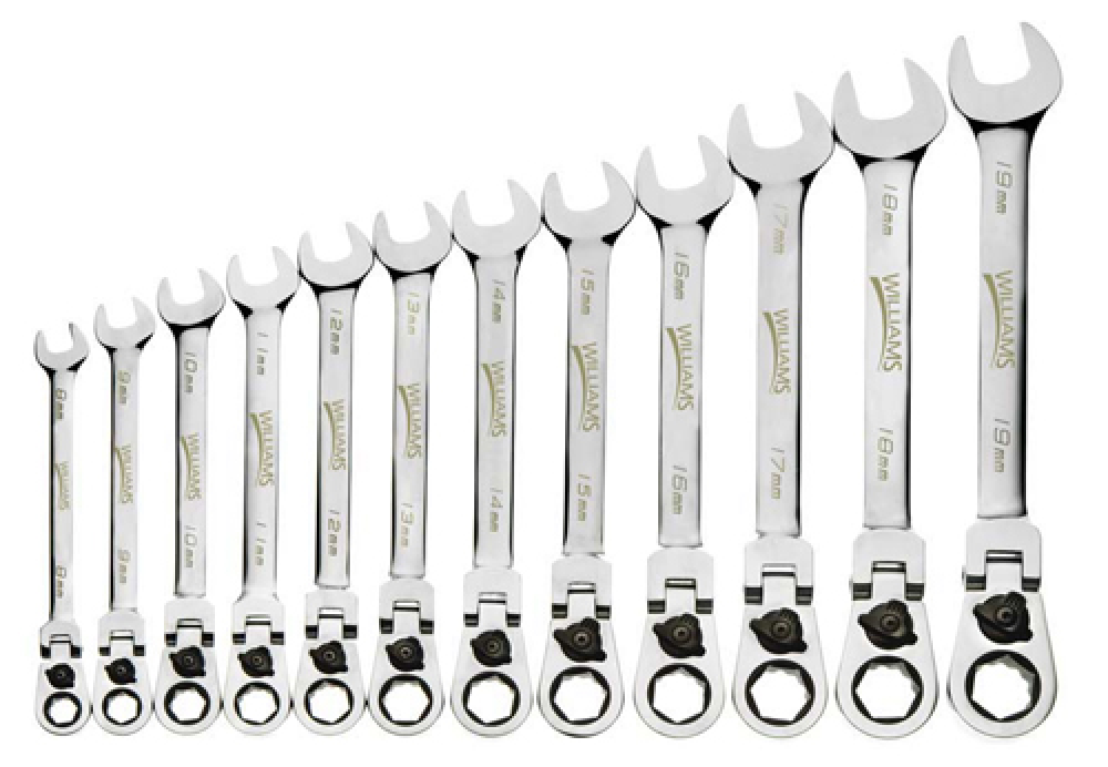 12 pc 12-Point Metric Flex-Head Reversible Ratcheting Combination Wrench<span class=' ItemWarning' style='display:block;'>Item is usually in stock, but we&#39;ll be in touch if there&#39;s a problem<br /></span>